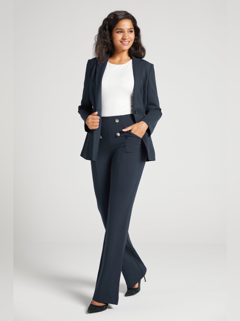 Betabrand Atlantic DPYP Dress Pant Yoga Pants | Wide - Picture 4 of 15